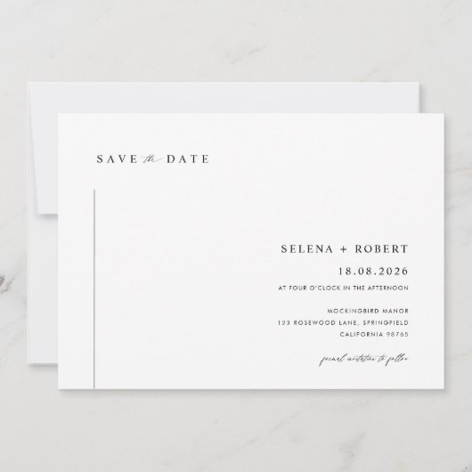 Elegantes Script Modernes Hochzeitsstipendium Save Einladung (Rückseite)