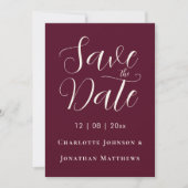Elegantes Script Modernes Hochzeitsszenario-Foto Save The Date (Vorderseite)