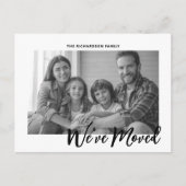 Elegantes Script Modernes Moving Announcement Foto Postkarte (Vorderseite)