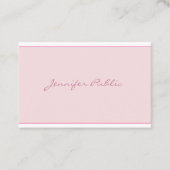 Elegantes Script Modernes Rosa Stiel Minimal Schli Visitenkarte (Vorderseite)