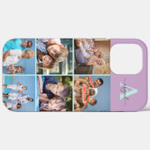 Elegantes Script Monogram 6 Foto Lilac und Mint Case-Mate iPhone Hülle (Rückseite (Horizontal))