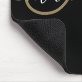 Elegantes Script Monogram Black Gold Mousepad (Ecke)