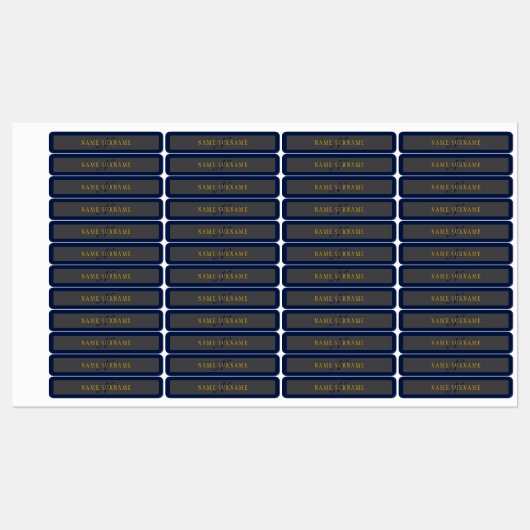 Elegantes Script Monogram Dark Navy Blue Gray & Go Etiketten (Blatt)
