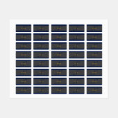 Elegantes Script Monogram Dark Navy Blue Gray & Go Etiketten (Blatt)