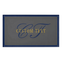 Elegantes Script Monogram Dark Navy Blue Gray & Go