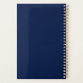 Elegantes Script Monogram Dark Navy Blue Gray & Go Planer (Rückseite)