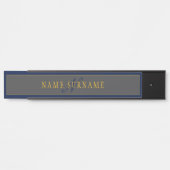 Elegantes Script Monogram Dark Navy Blue Gray & Go Türschild (Vorderseite )