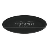Elegantes Script Monogram Editable Black Gray Whit Namenschild (Vorderseite)