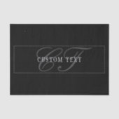 Elegantes Script Monogram Editable Black Gray Whit Seidenpapier (Vorderseite)