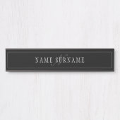 Elegantes Script Monogram Editable Black Gray Whit Türschild (Vorderseite )