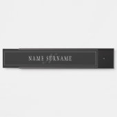Elegantes Script Monogram Editable Black Gray Whit Türschild (Vorderseite )