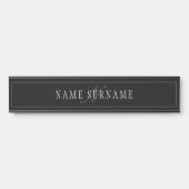Elegantes Script Monogram Editable Black Gray Whit Türschild (Vorderseite )