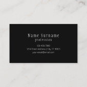 Elegantes Script Monogram Editable Black Gray Whit Visitenkarte (Rückseite)