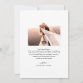 Elegantes Script Monogram Foto Hochzeit Dankeskarte (Rückseite)