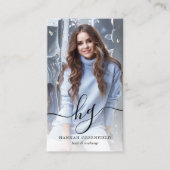 Elegantes Script Monogram-Foto Visitenkarte (Vorderseite)