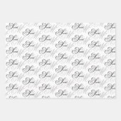 Elegantes Script Monogram Geschenkpapier Set (Vorderseite 3)