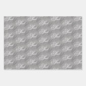 Elegantes Script Monogram Geschenkpapier Set (Vorderseite 2)