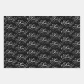 Elegantes Script Monogram Geschenkpapier Set (Vorderseite)