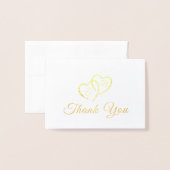 Elegantes Script Monogram Hearts Confetti-Foto Folienkarte (Vorderseite mit Umschlag)