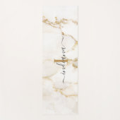 Elegantes Script Monogram Marble Muster Yogamatte (Vorderseite)