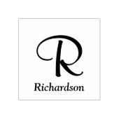 Elegantes Script Monogram mit Name Gummistempel (Prägung)