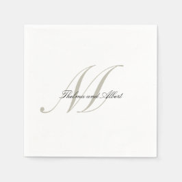 Elegantes Script Monogram mit Namen Wedding Napkin Serviette