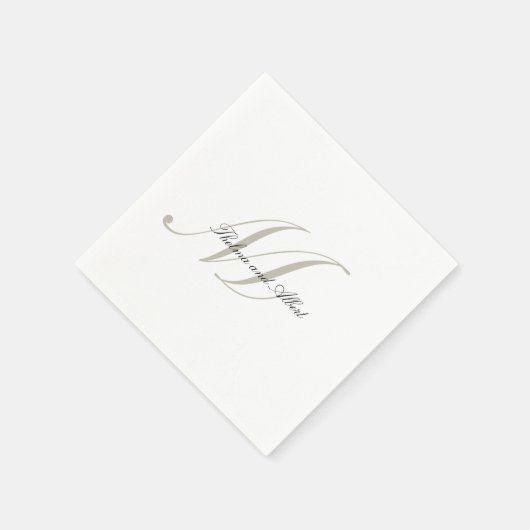 Elegantes Script Monogram mit Namen Wedding Napkin Serviette (Ecke)