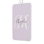 Elegantes Script Monogram Pale Lavender Cat Foto Autolufterfrischer (Links)