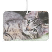 Elegantes Script Monogram Pale Lavender-Foto Autolufterfrischer (Rückseite)