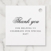 Elegantes Script Monogram Wappen Hochzeit Geschenkanhänger (Rückseite)