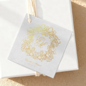 Elegantes Script Monogram Wappen Hochzeit Geschenkanhänger