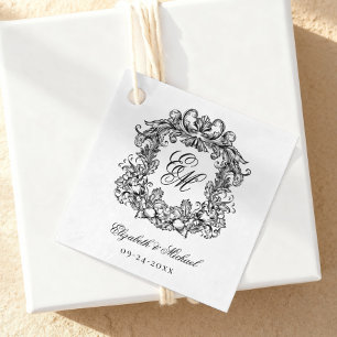Elegantes Script Monogram Wappen Hochzeit Geschenkanhänger