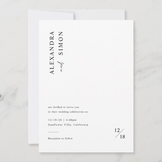 Elegantes Script Monogram Wedding Foto Einladung (Rückseite)