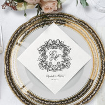 Elegantes Script Monogram Wedding Wappen