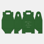Elegantes Script Moss Green Wedding Geschenkschachtel (Ungeklappt)