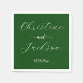 Elegantes Script Moss Green Wedding Serviette (Vorderseite)