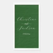 Elegantes Script Moss Green Wedding Serviette (Vorderseite)