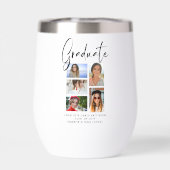 Elegantes Script Multi Foto Abschluss Graduate (Rückseite)