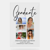 Elegantes Script Multi Foto Abschluss Graduate Acrylschild (Vorderseite)