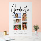 Elegantes Script Multi Foto Abschluss Graduate Acrylschild (Hochzeit)