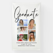 Elegantes Script Multi Foto Abschluss Graduate Banner (Vertikal)