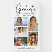 Elegantes Script Multi Foto Abschluss Graduate Banner (Vertikal)