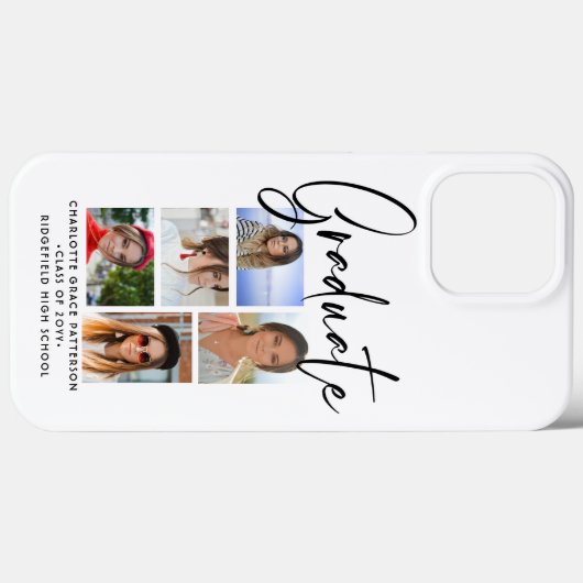 Elegantes Script Multi Foto Abschluss Graduate Case-Mate iPhone Hülle (Rückseite (Horizontal))
