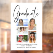 Elegantes Script Multi Foto Abschluss Graduate Fensteraufkleber (Blatt 2)