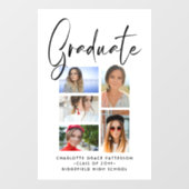 Elegantes Script Multi Foto Abschluss Graduate Fensteraufkleber (Blatt)