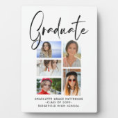 Elegantes Script Multi Foto Abschluss Graduate Fotoplatte (Vorderseite)