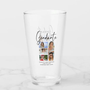 Elegantes Script Multi Foto Abschluss Graduate Glas