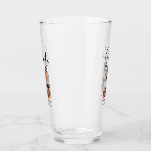 Elegantes Script Multi Foto Abschluss Graduate Glas (Links)