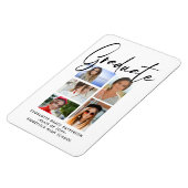 Elegantes Script Multi Foto Abschluss Graduate Magnet (Linke Seite)