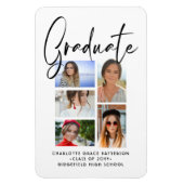 Elegantes Script Multi Foto Abschluss Graduate Magnet (Vertikal)